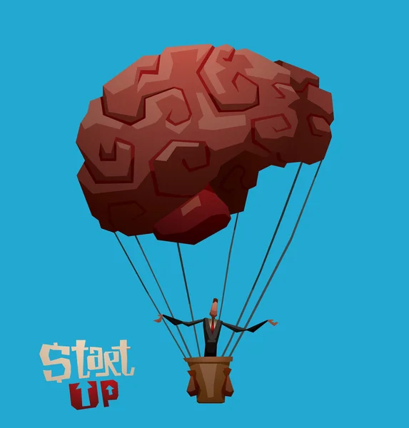 Start Up globo cerebral — Archivo Imágenes Vectoriales