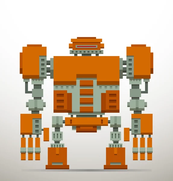 Cartoon pixel robot — Stock vektor
