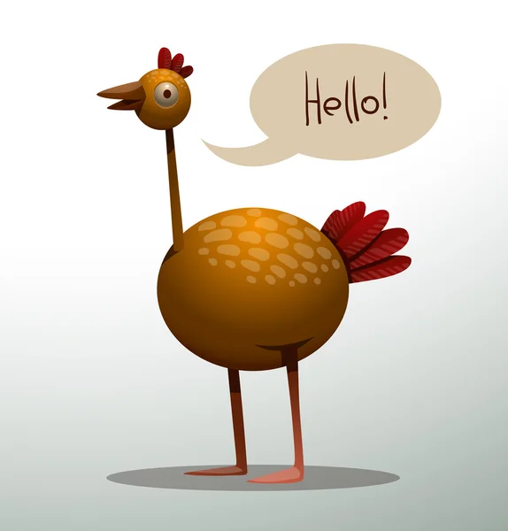 Cartoon funny chicken — Stock Vector