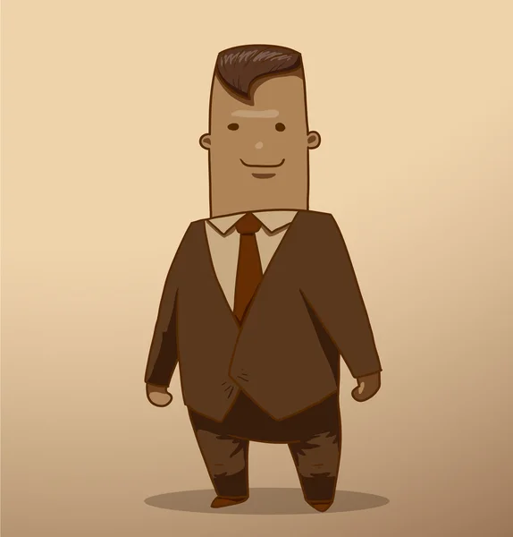 Hombre de negocios de dibujos animados con cabello oscuro — Vector de stock