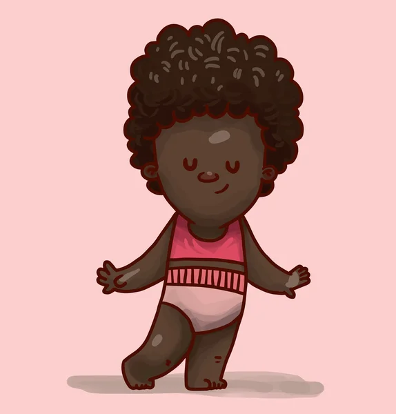 Cute little black girl — Stock Vector