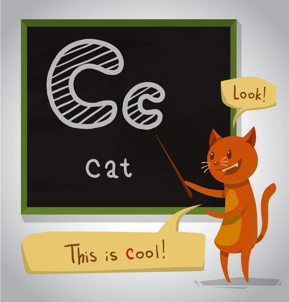 cartoon alphabet Cat