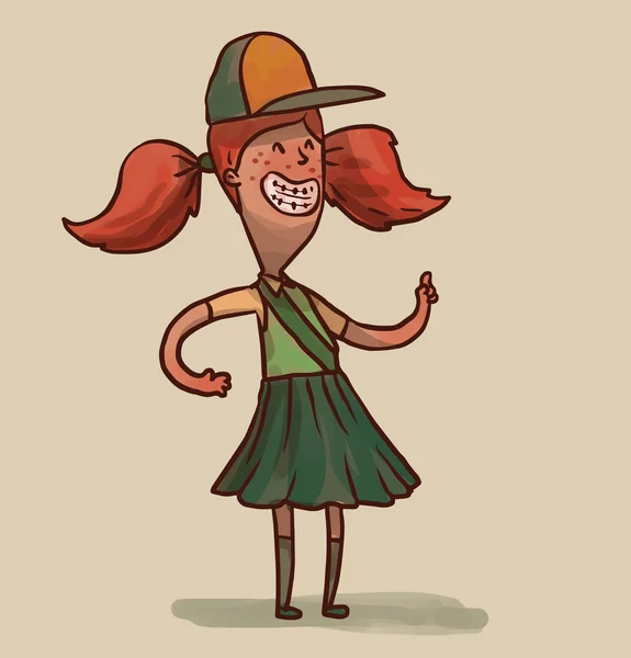Cartoon girl scout — Stockový vektor