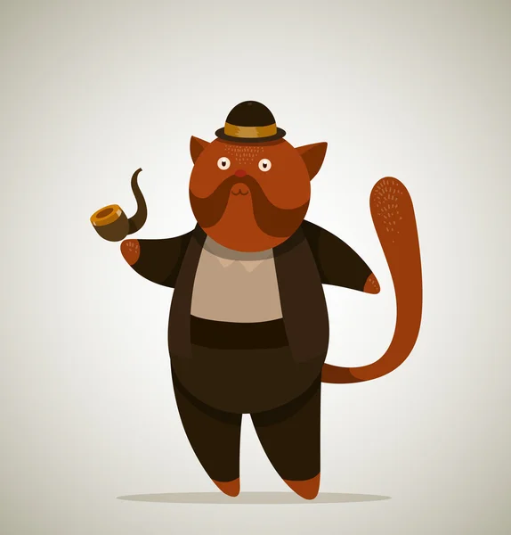 Gentleman gember kat — Stockvector