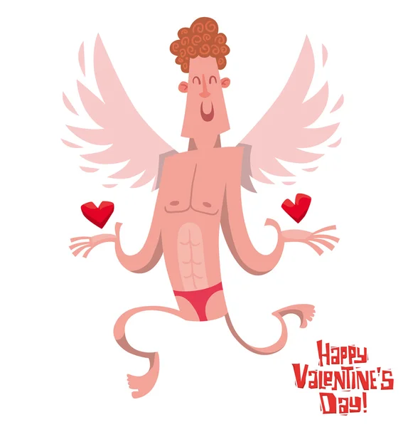 Cupidon sexy souriant — Image vectorielle