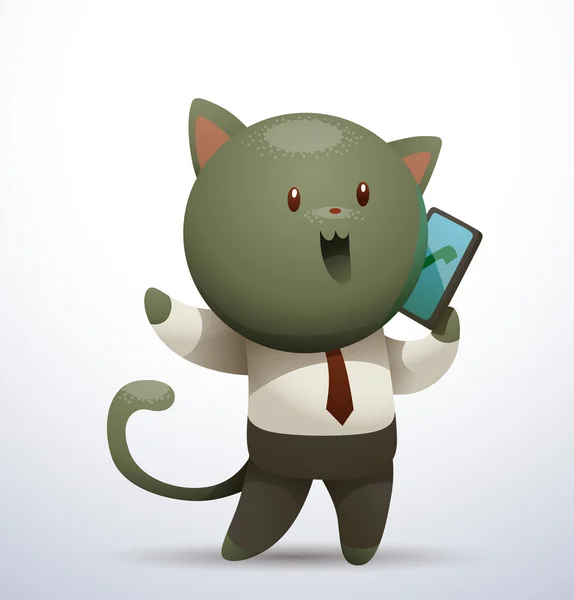 Cute office cat — Stock Vector