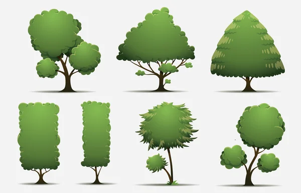 Set of green trees — Stock Vector