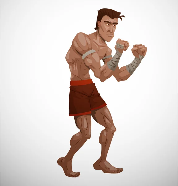 Boxeur thaï adulte — Image vectorielle