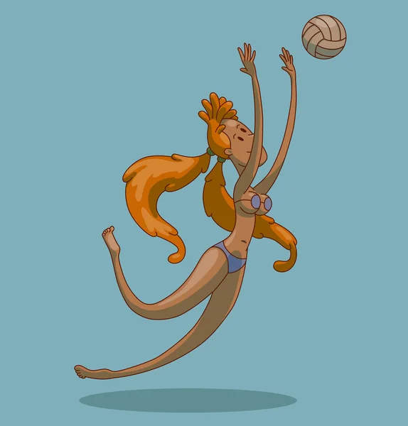 Jugador de voleibol sexy — Vector de stock