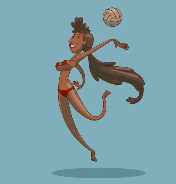 Jugador de voleibol sexy — Vector de stock