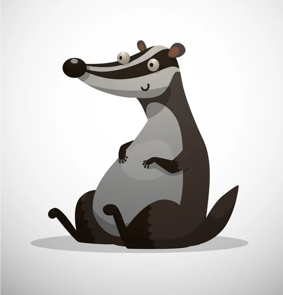 Funny fat badger — Stock Vector