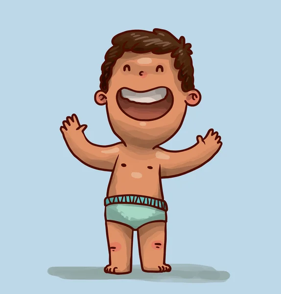 Lindo niño riendo — Vector de stock