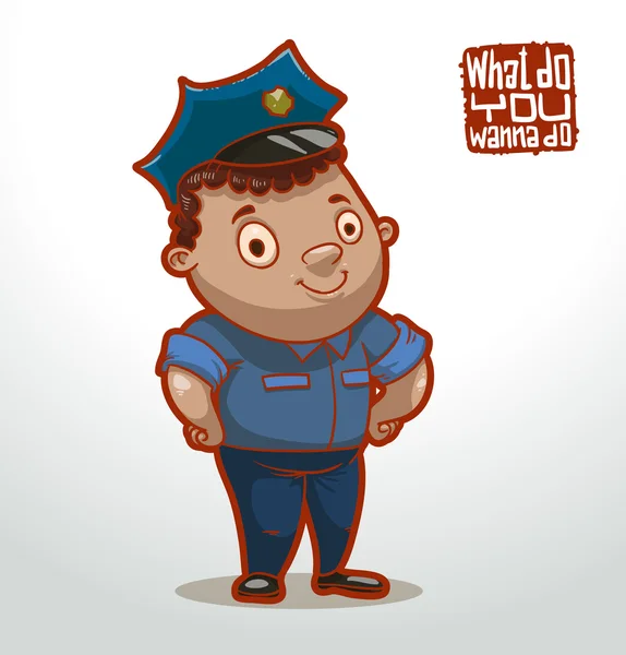 Niño trabajador policía oficial — Vector de stock