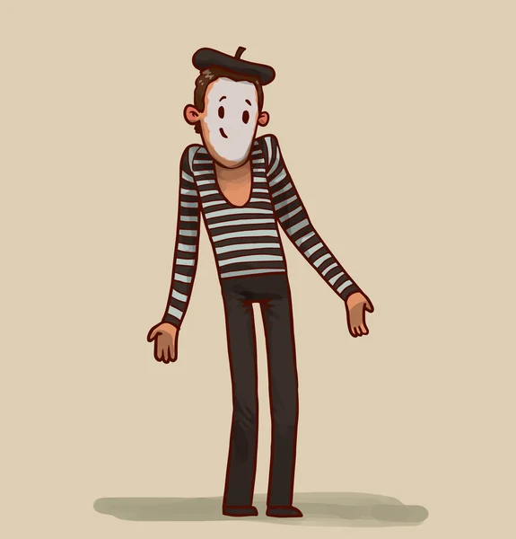 Grappige cartoon mime — Stockvector