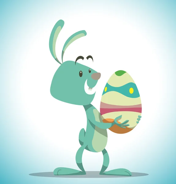 Easter bunny with egg — Stock Vector