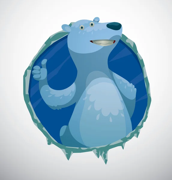 Cartoon isbjörn stöder — Stock vektor