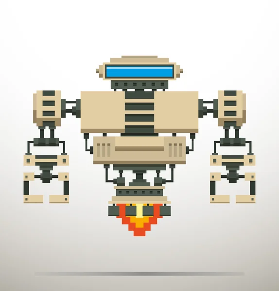 Cartoon pixel robot — Stock vektor