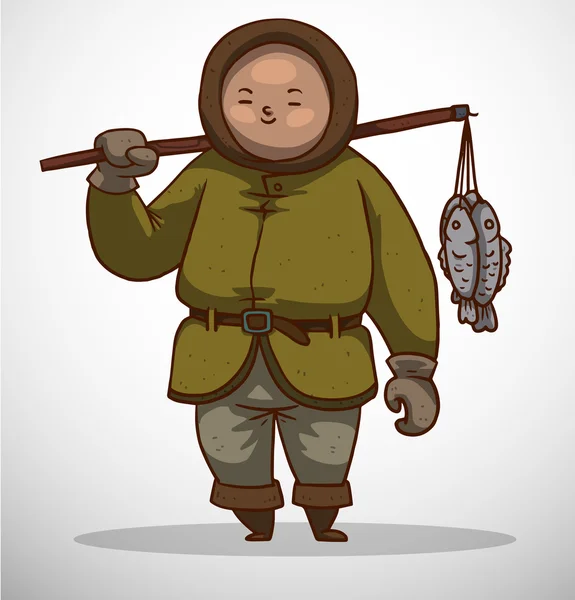 Grappig cartoon eskimo — Stockvector