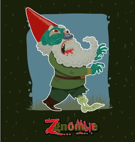Vicces gnome zombi — Stock Vector