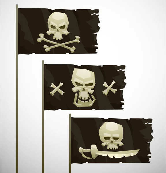 Drapeaux pirate dessin animé — Image vectorielle