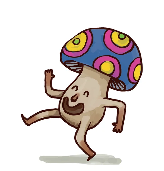 Cartoon party mushroom — Stock Vector