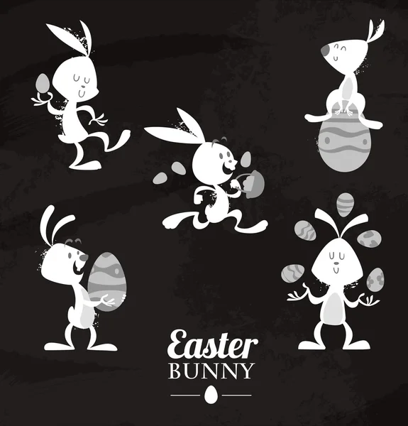 Easter bunnies set — Stock Vector