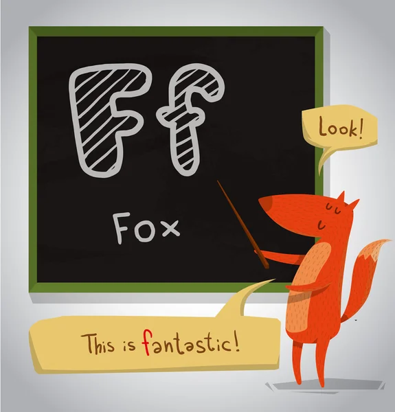 Cartoon alfabetet Fox — Stock vektor