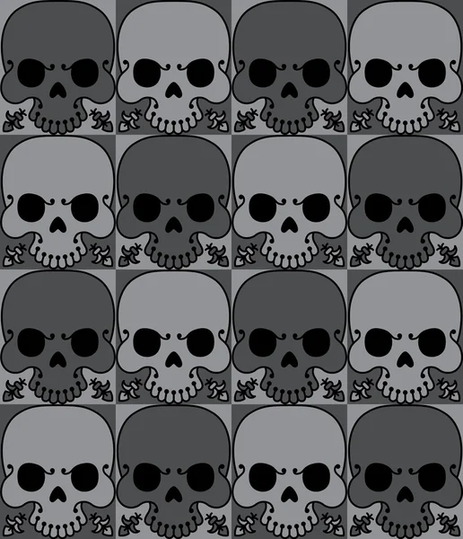Seamless Skulls Pattern — Stock Vector