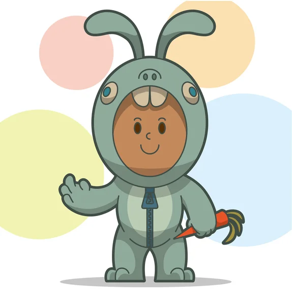 Kid in rabbit costume — Stock Vector