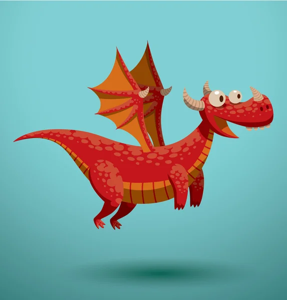 Funny flying dragon — Stock Vector