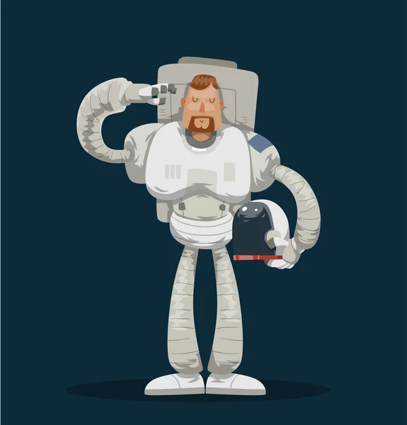 Cartoon astronaut salutera — Stock vektor