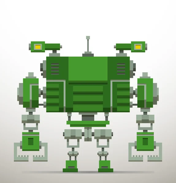 Robot píxel de dibujos animados — Vector de stock