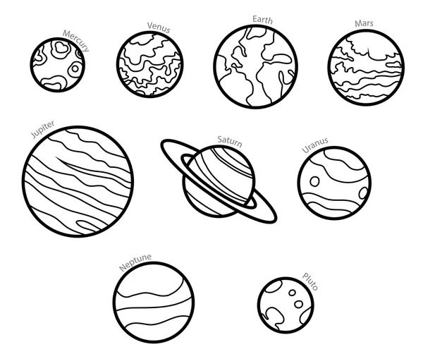 Planeten van het zonnestelsel — Stockvector