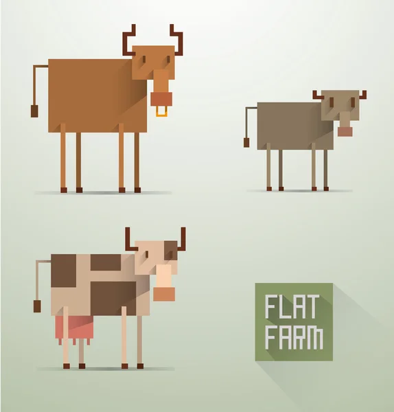 Плоский фермі корови — стоковий вектор