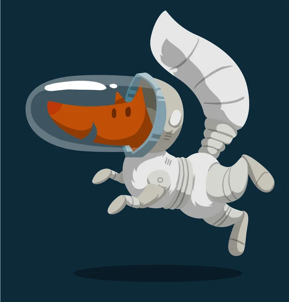 Cartoon fox astronaut — Stock Vector