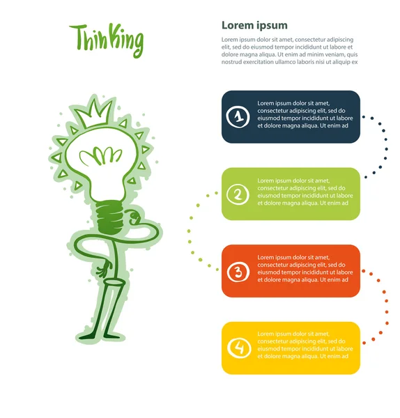 Infographic düşünme lamba — Stok Vektör