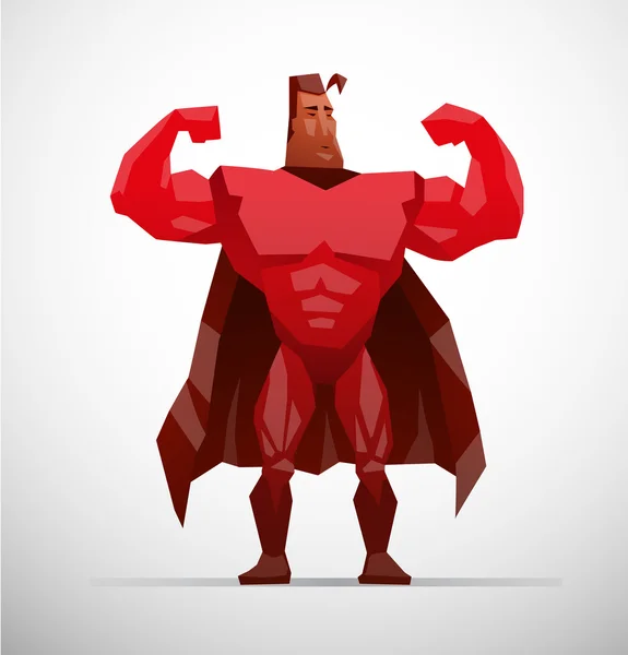Supereroe in costume rosso — Vettoriale Stock