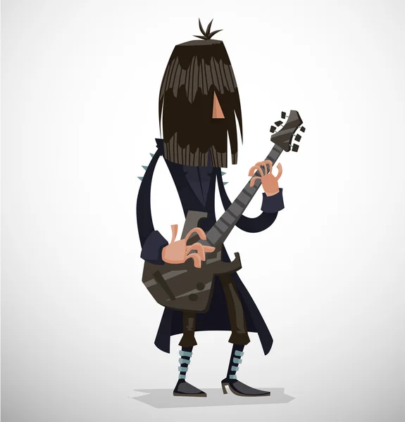 Músico de rock con guitarra — Vector de stock