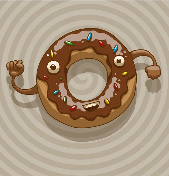 Lustiger Cartoon-Donut — Stockvektor