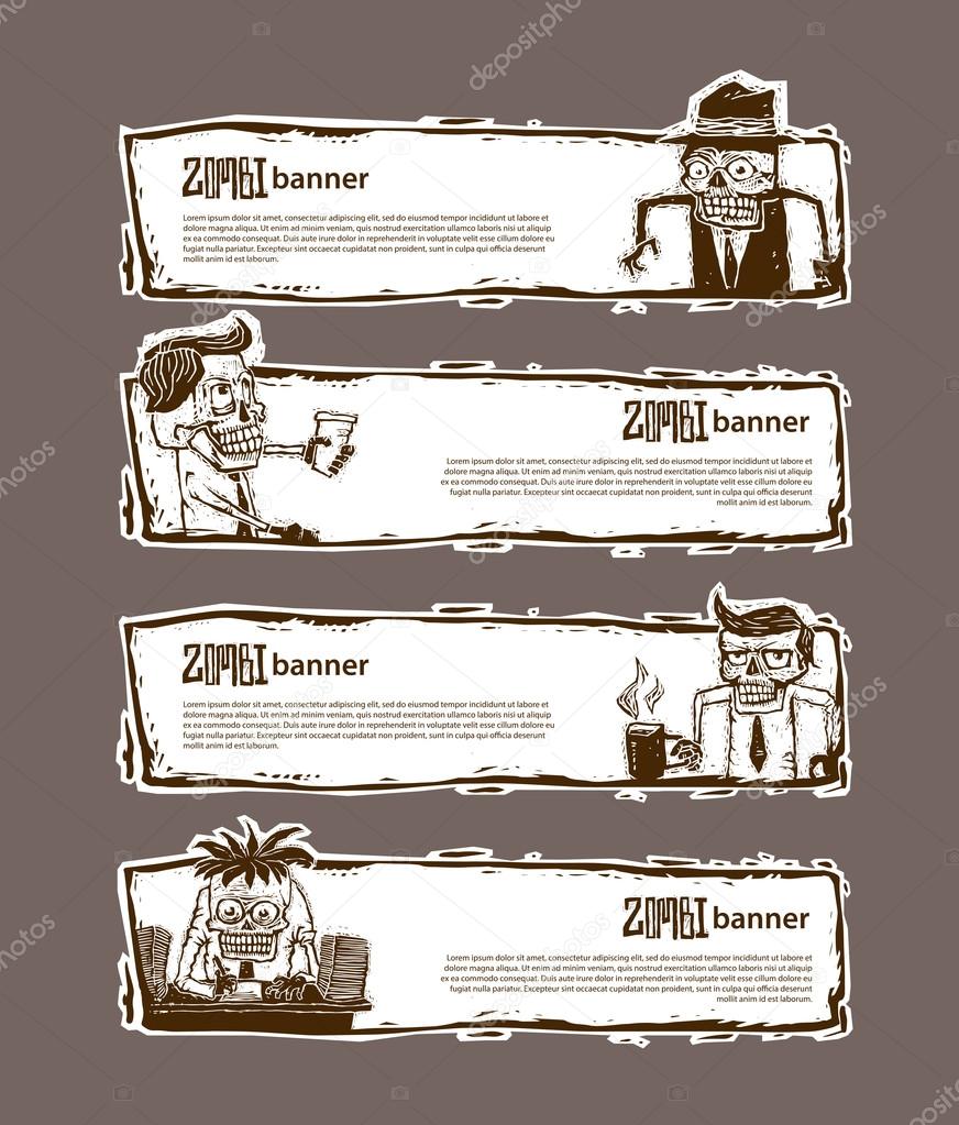 Banners with Zombies in office