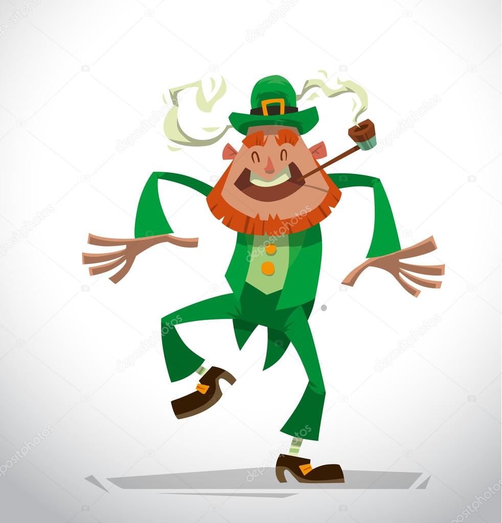 Funny leprechaun dancing