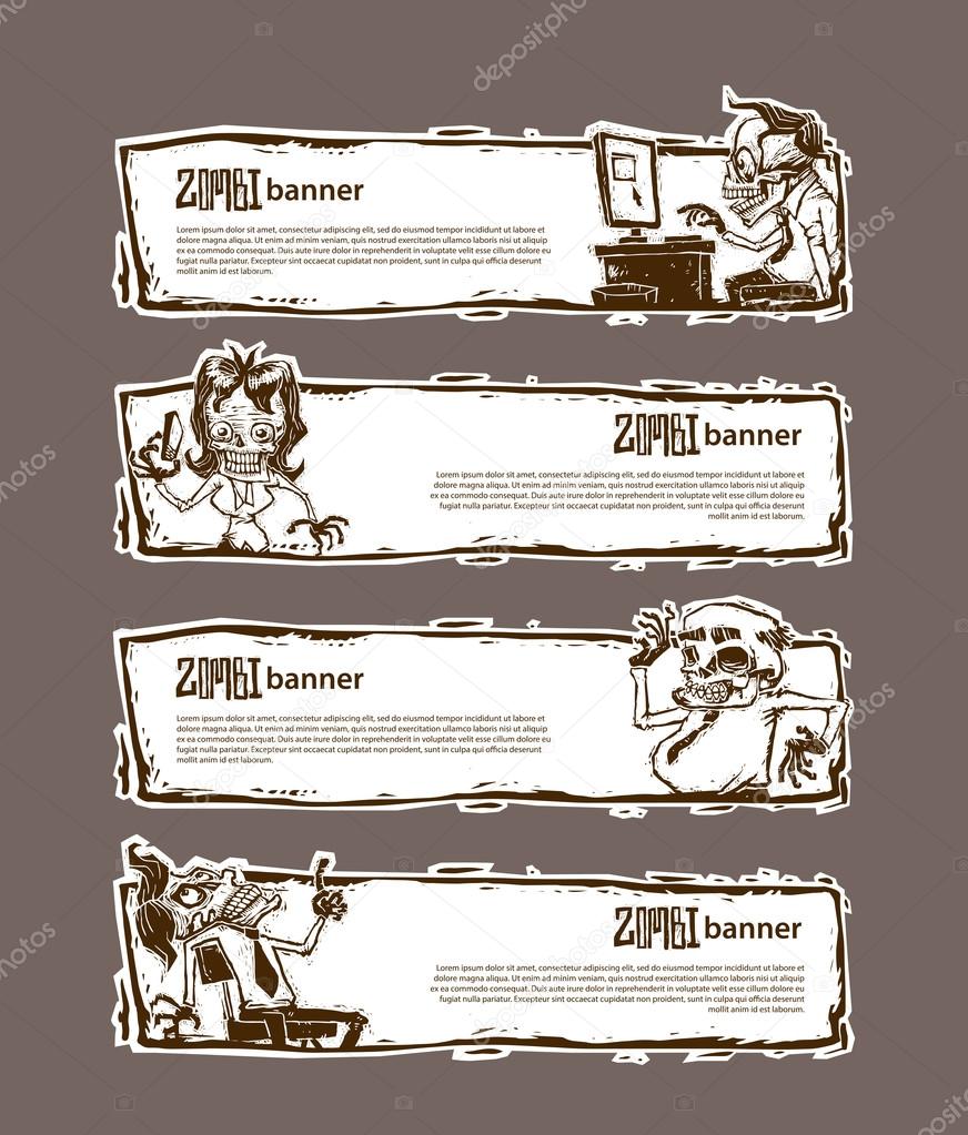 Banners with Zombies in office