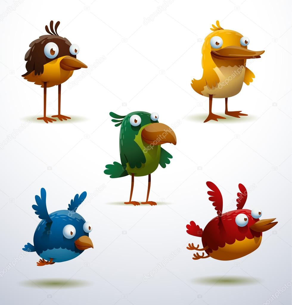 set of Funny Birds