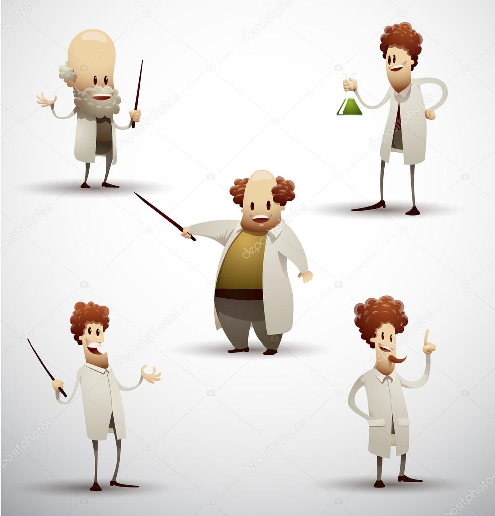 set of funny scientists