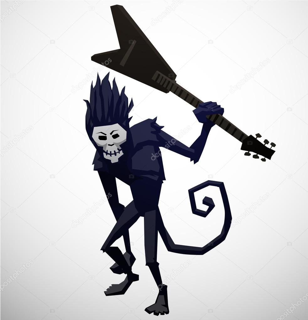 black Monkey with guitar