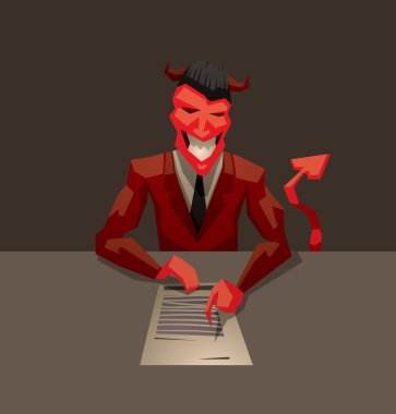 sözleşme ile gülümseyen şeytan