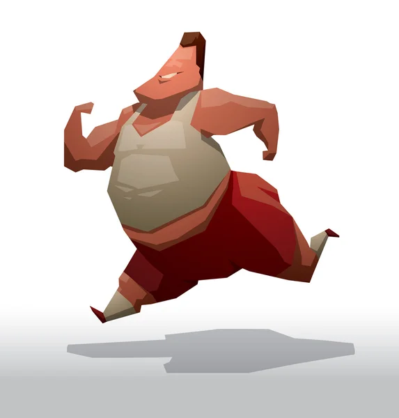 Hombre gordo corriendo — Archivo Imágenes Vectoriales