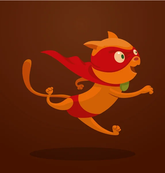 Superhero cat running — Stock Vector