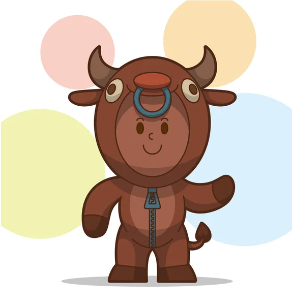 Criança em traje de touro — Vetor de Stock