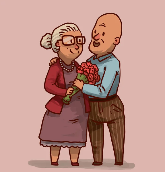 Feliz pareja de edad — Archivo Imágenes Vectoriales
